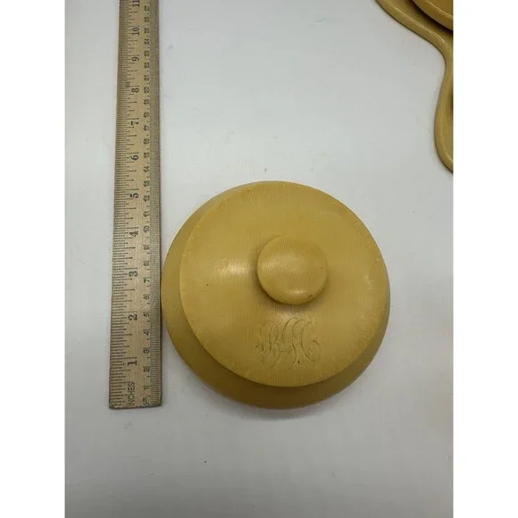 Vintage Celluloid Vanity Set Tray and Brushes Mirrors Perfume - Picture 10 of 16